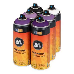 Molotow Premium Violets Spray Paint Pack (6 x 400ml)