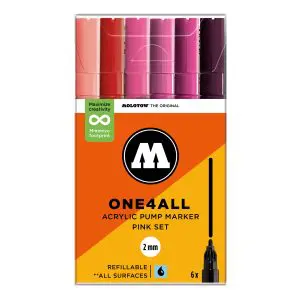 Molotow One4All Acrylic Marker 127HS Pink Set Set (6 Markers)