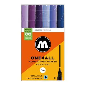 Molotow One4All Acrylic Marker 127HS Violet Set Set (6 Markers)