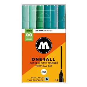 Molotow One4All Acrylic Marker 127HS Tropical Set Set (6 Markers)