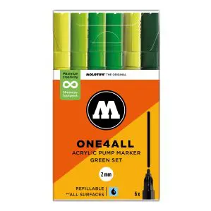 Molotow One4All Acrylic Marker 127HS Green Set Set (6 Markers)