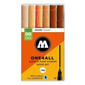 Molotow One4All Acrylic Marker 127HS Wood Set Set (6 Markers)