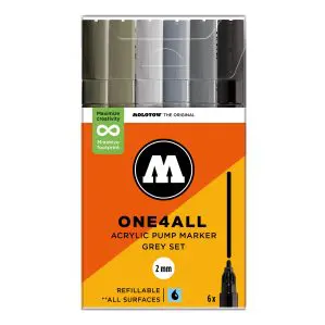 Molotow One4All Acrylic Marker 127HS Grey Set Set (6 Markers)