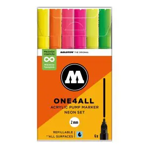 Molotow One4All Acrylic Marker 127HS Neon Set Set (6 Markers)