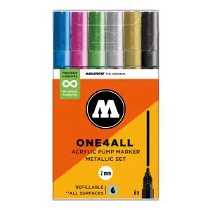 Molotow One4All Acrylic Marker 127HS Metallic Set Set (6 Markers)