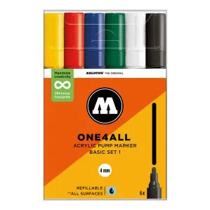 Molotow One4All Acrylic Marker 227HS New Basic Set 1 (6 Markers)