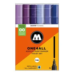 Molotow One4All Acrylic Marker 227HS Violet Set (6 Markers)