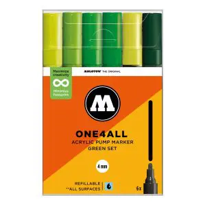 Molotow One4All Acrylic Marker 227HS Green Set (6 Markers)