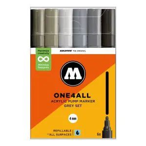 Molotow One4All Acrylic Marker 227HS Grey Set (6 Markers)