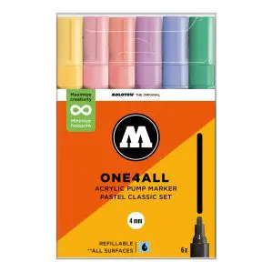 Molotow One4All Acrylic Marker 227HS Pastel Classic Set (6 Markers)