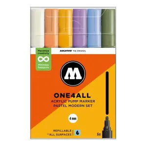 Molotow One4All Acrylic Marker 227HS Pastel Modern Set (6 Markers)