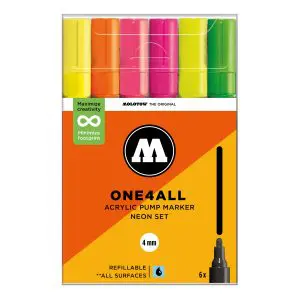 Molotow One4All Acrylic Marker 227HS Neon Set (6 Markers)