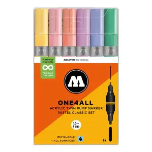 Molotow One4All Acrylic Twin Marker 224 Pastel Classic Set (6 Markers)