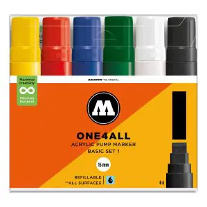 Molotow One4All Acrylic Marker 627HS New Basic Set 1 (6 Markers)