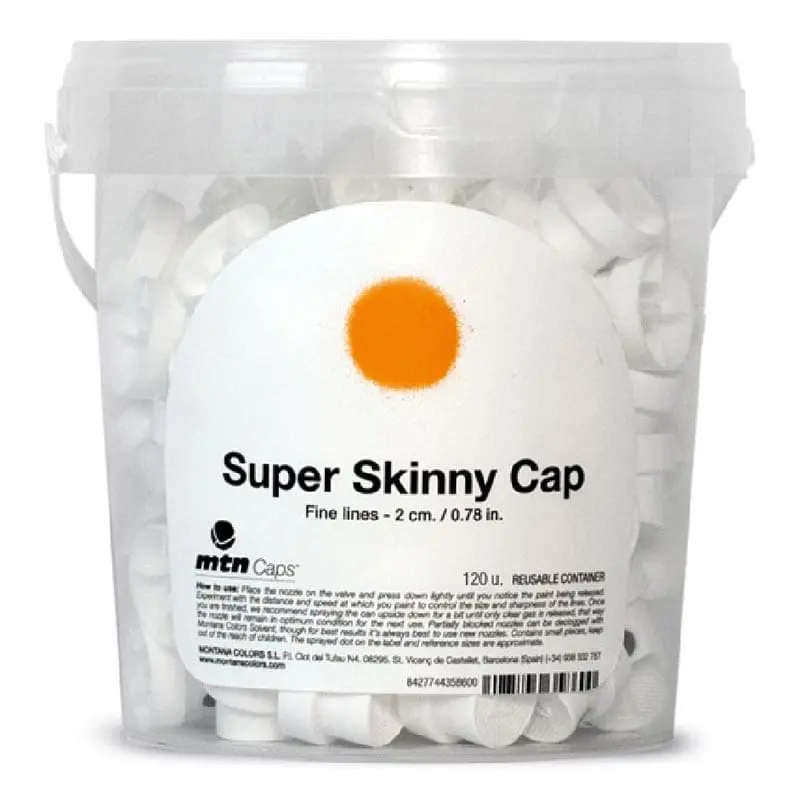 Super Skinny Cap (White With Grey Dot) - Bucket of 120