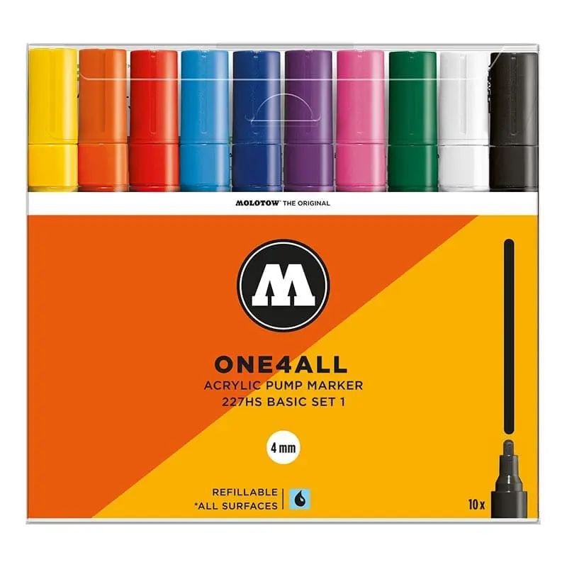 Molotow One4All Acrylic Marker 227HS Basic Set 1 (10 Markers)