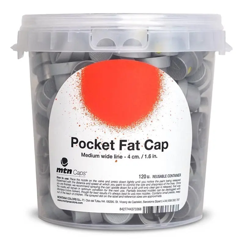 Pocket Fat Cap (Silver With Yellow Dot) - Bucket of 120