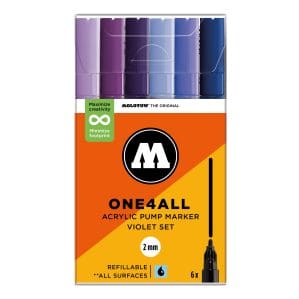 Molotow One4All Acrylic Marker 127HS Violet Set (6 Markers)
