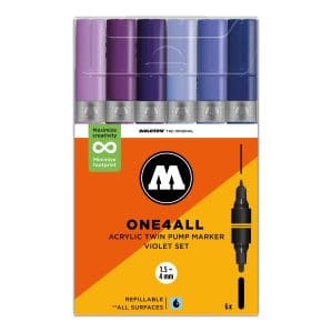 Molotow One4All Acrylic Twin Marker 224 Violet Set (6 Markers)