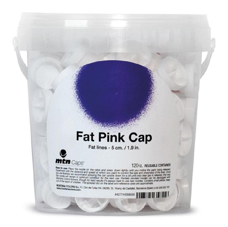 Fat Pink Cap (White With Pink Dot) - Bucket of 120