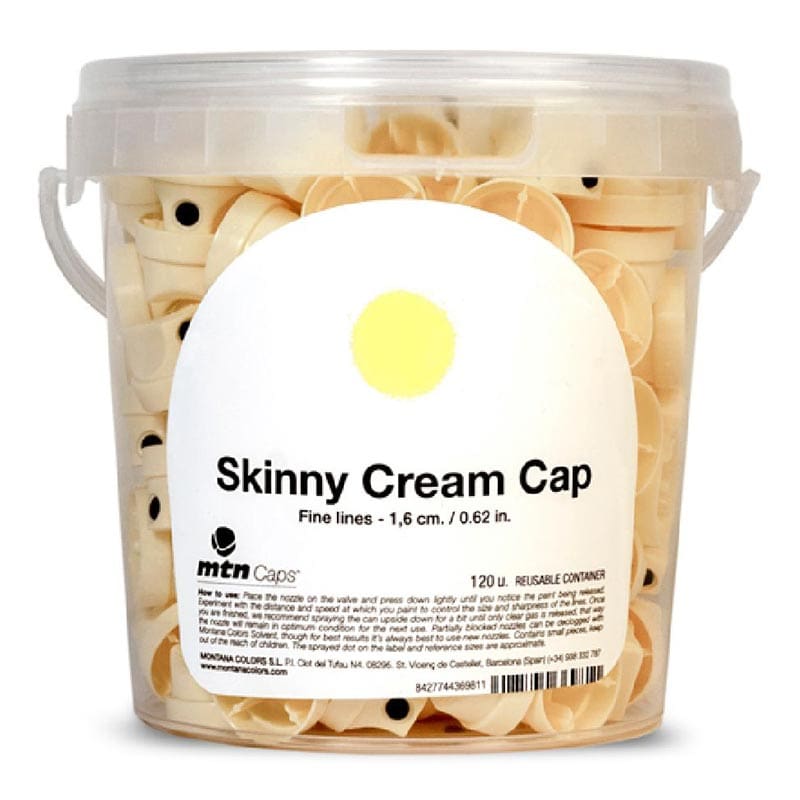 Skinny Cream Cap (Cream With Black Dot) - Bucket of 120