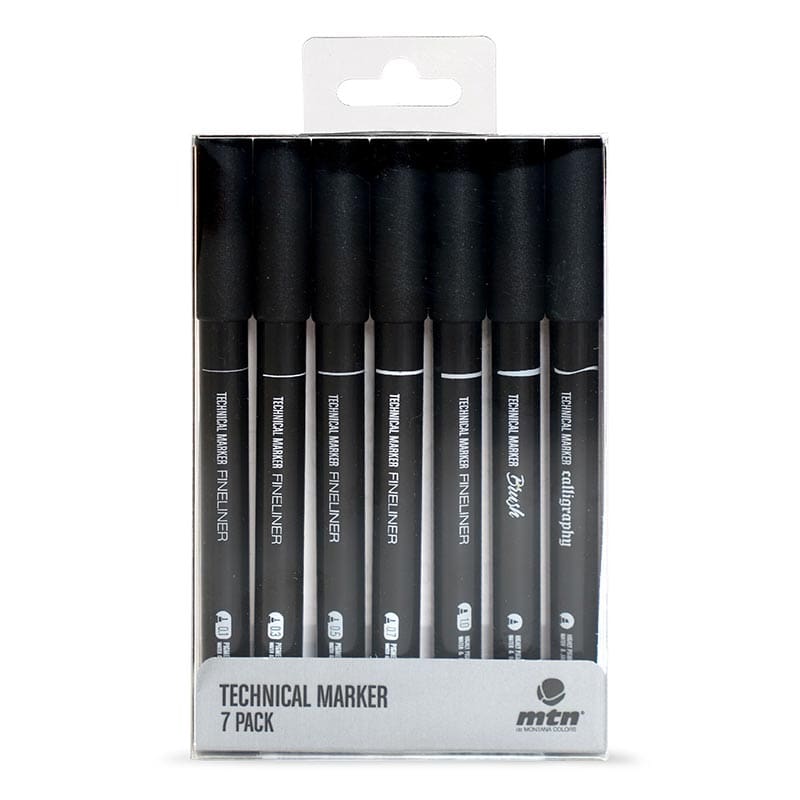 MTN Montana Colors Technical Marker Black Pack (7 Markers)