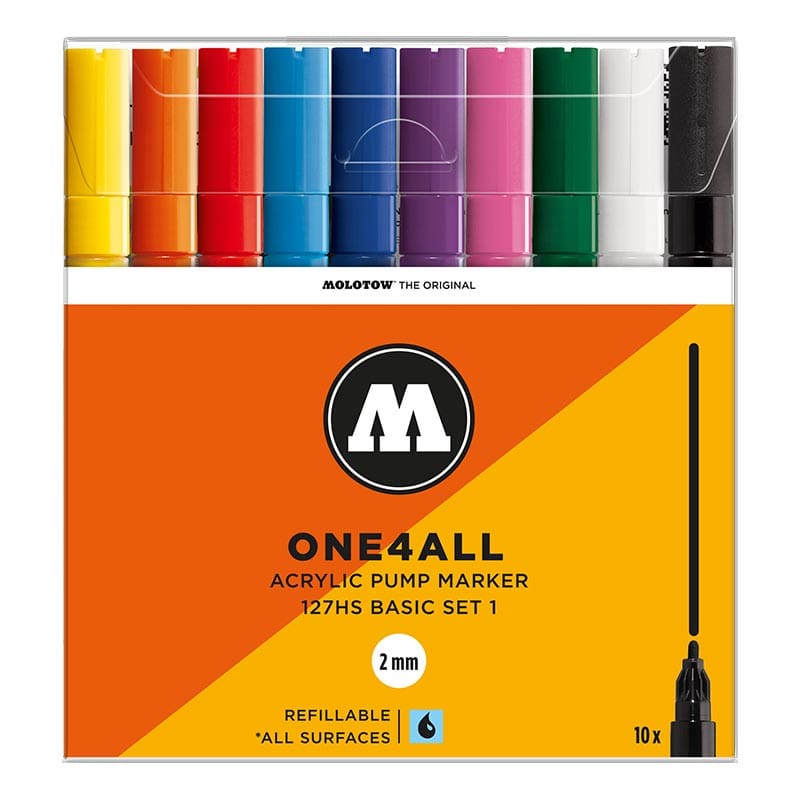 Molotow One4All Acrylic Marker 127HS Basic Set 1 (10 Markers)
