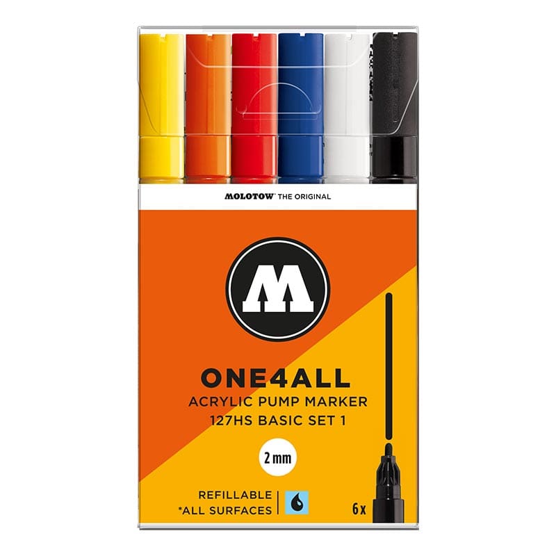 Molotow One4All Acrylic Marker 127HS Basic Set 1 (6 Markers)