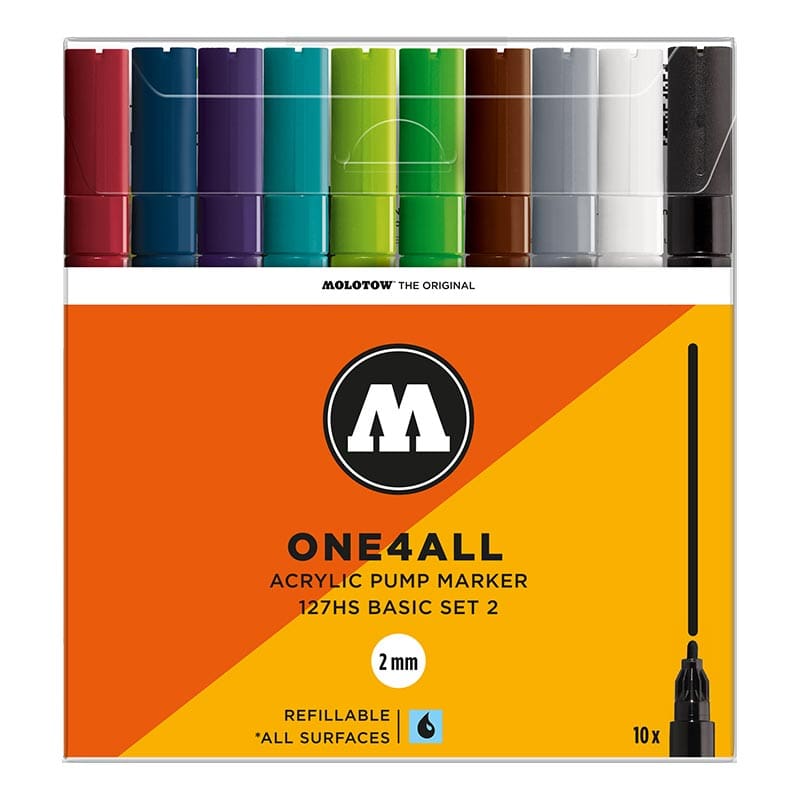 Molotow One4All Acrylic Marker 127HS Basic Set 2 (10 Markers)