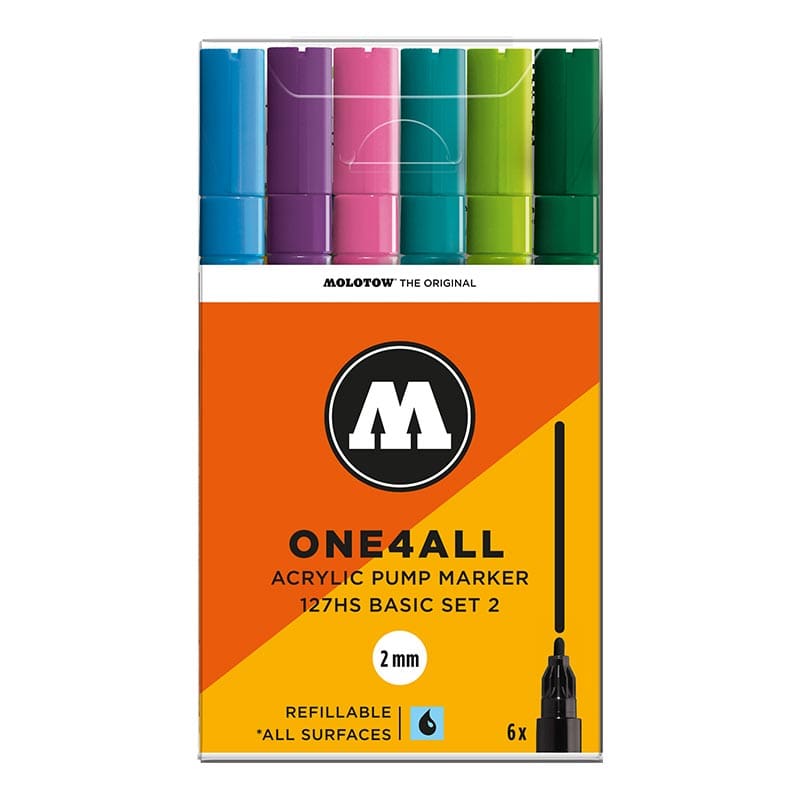 Molotow One4All Acrylic Marker 127HS Basic Set 2 (6 Markers)