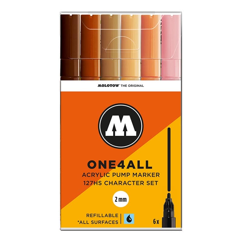 Molotow One4All Acrylic Marker 127HS Character Set (6 Markers)