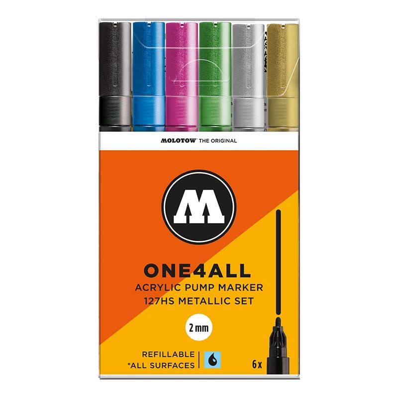 Molotow One4All Acrylic Marker 127HS Metallic Set (6 Markers)