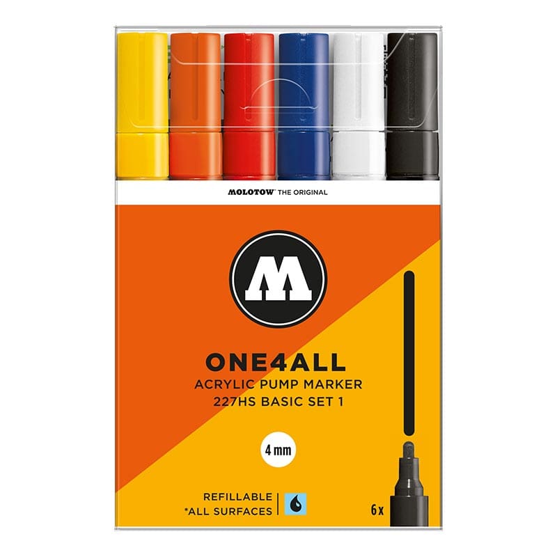 Molotow One4All Acrylic Marker 227HS Basic Set 1 (6 Markers)