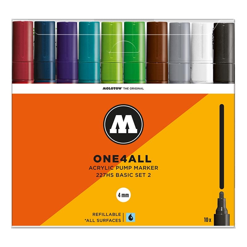 Molotow One4All Acrylic Marker 227HS Basic Set 2 (10 Markers)