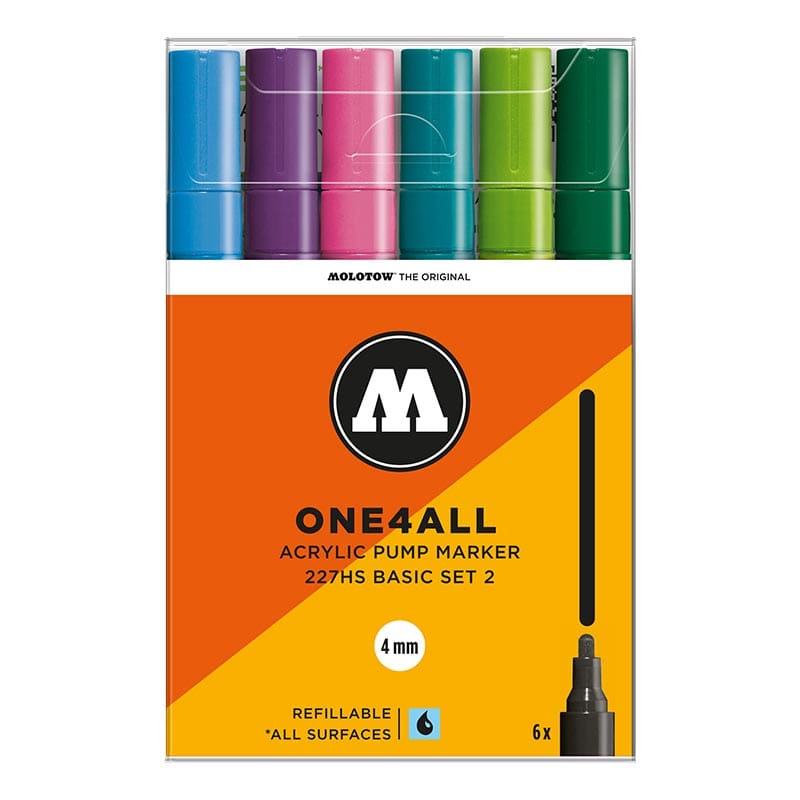 Molotow One4All Acrylic Marker 227HS Basic Set 2 (6 Markers)