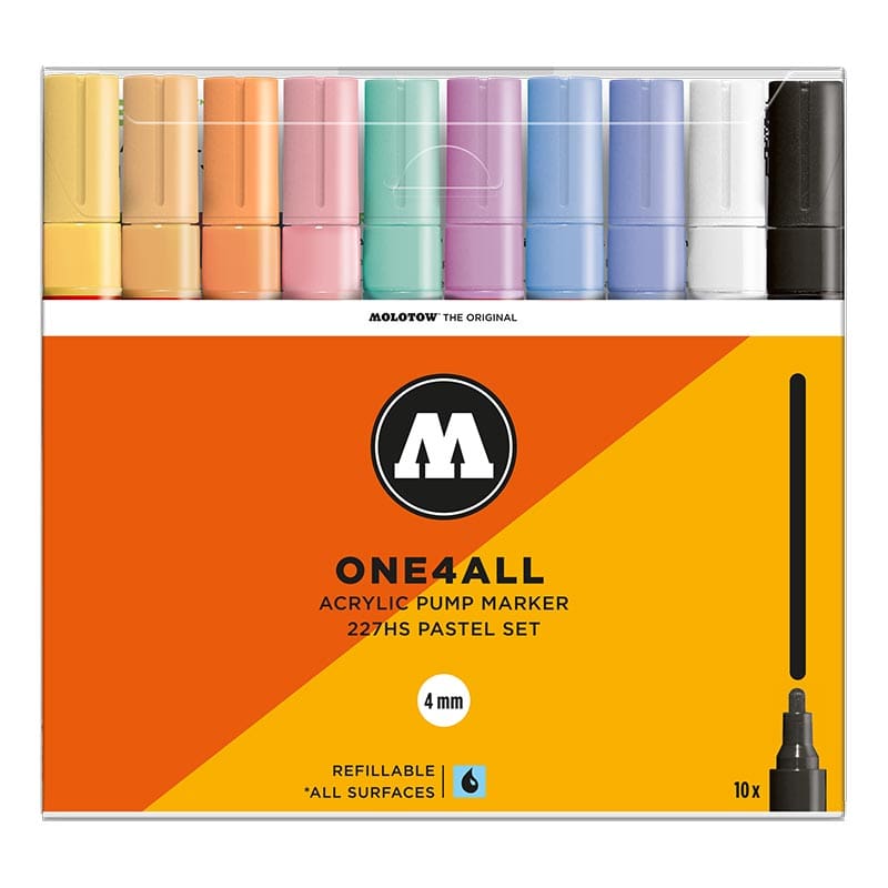 Molotow One4All Acrylic Marker 227HS Pastel Set (10 Markers)
