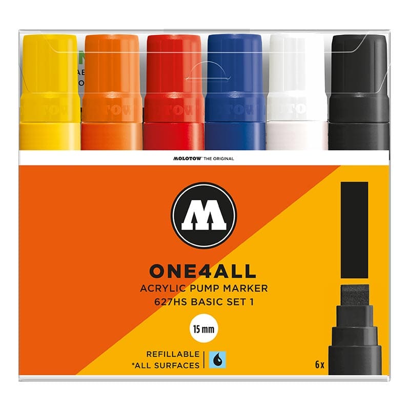 Molotow One4All Acrylic Marker 627HS Basic Set 1 (6 Markers)
