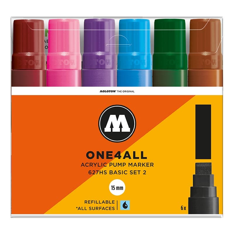 Molotow One4All Acrylic Marker 627HS Basic Set 2 (6 Markers)