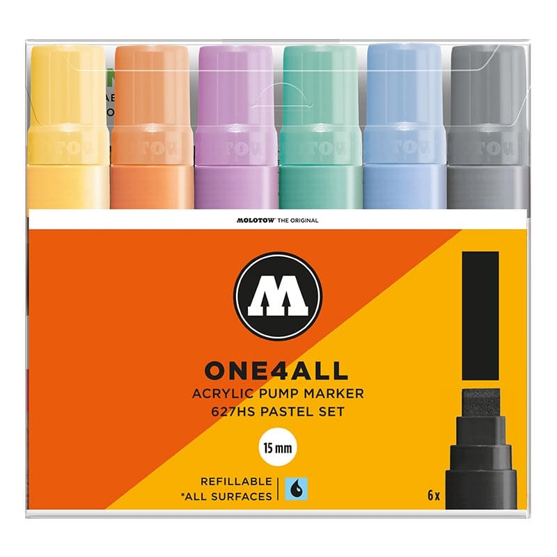 Molotow One4All Acrylic Marker 627HS Pastel Set (6 Markers)