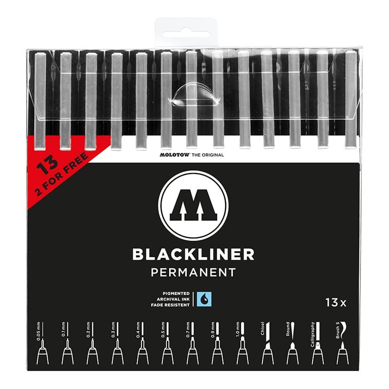 Molotow Blackliner - Complete Set (13 Markers)