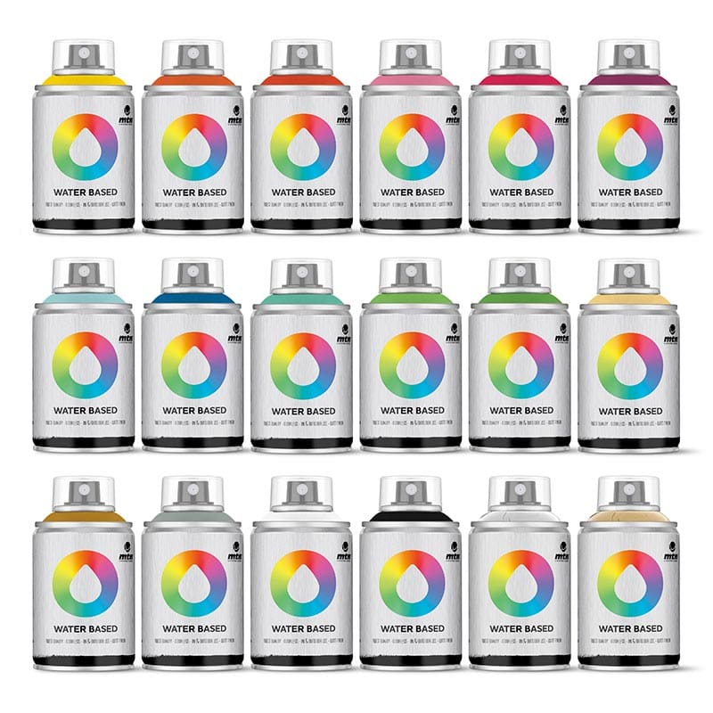 MTN Montana Colors Water Based Spray Paint 100ml - Full Range Pack of 18