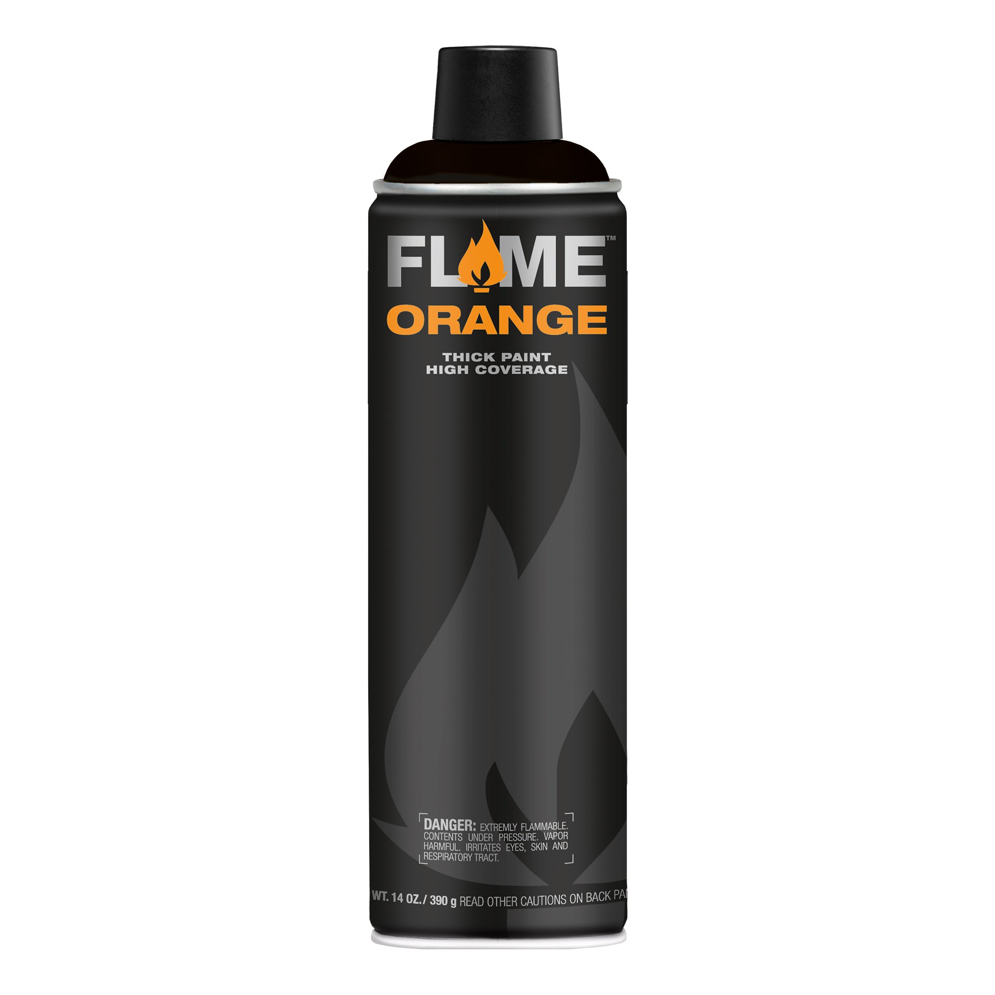 Flame Orange Spray Paint 500ml - Thick Black