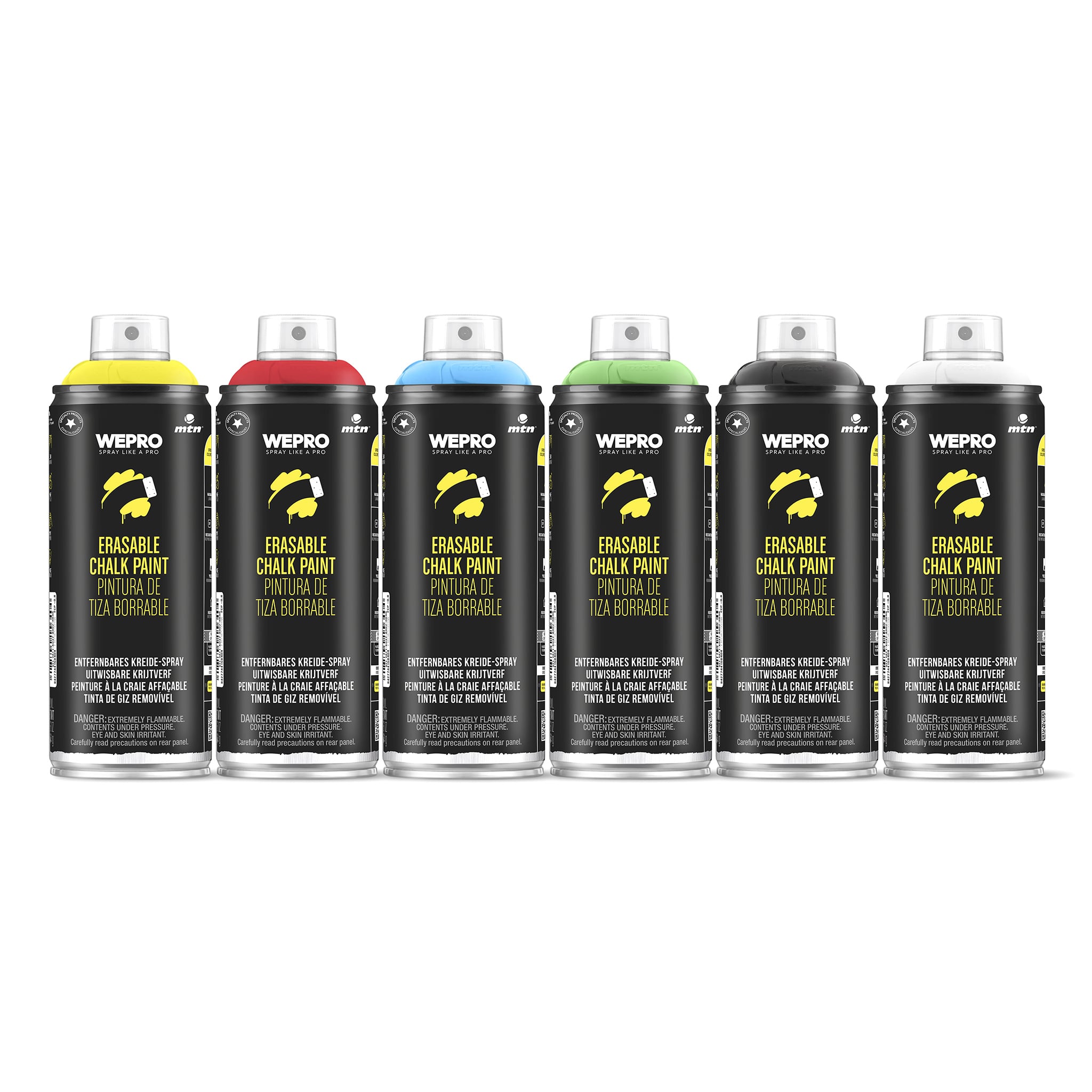 MTN WEPRO Erasable Chalk Spray Paint Pack (6 x 400ml)