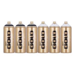 Montana Gold Spray Paint Black and White Pack (6 x 400ml)