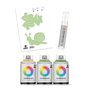 MTN Montana Colors Water Based Spray Paint 100ml Stencil and Marker Pack - Animals 3