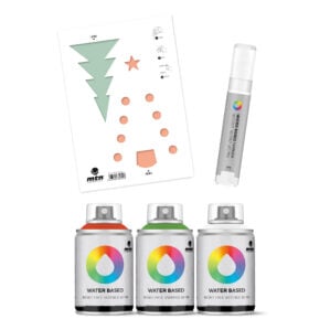 MTN Montana Colors Water Based Spray Paint 100ml Stencil and Marker Pack - Christmas 2