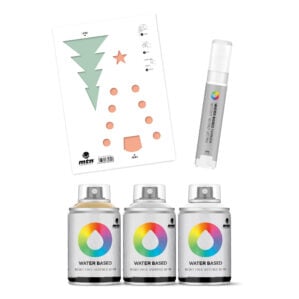 MTN Montana Colors Water Based Metallic Spray Paint 100ml Stencil and Marker Pack - Christmas 2