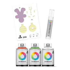 MTN Montana Colors Water Based Spray Paint 100ml Stencil and Marker Pack - Christmas 5