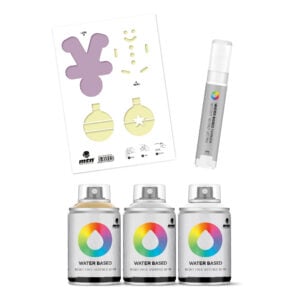 MTN Montana Colors Water Based Metallic Spray Paint 100ml Stencil and Marker Pack - Christmas 5