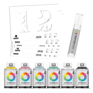 MTN Montana Colors Water Based Pastel Spray Paint 100ml Stencil and Marker Pack - Numbers Set